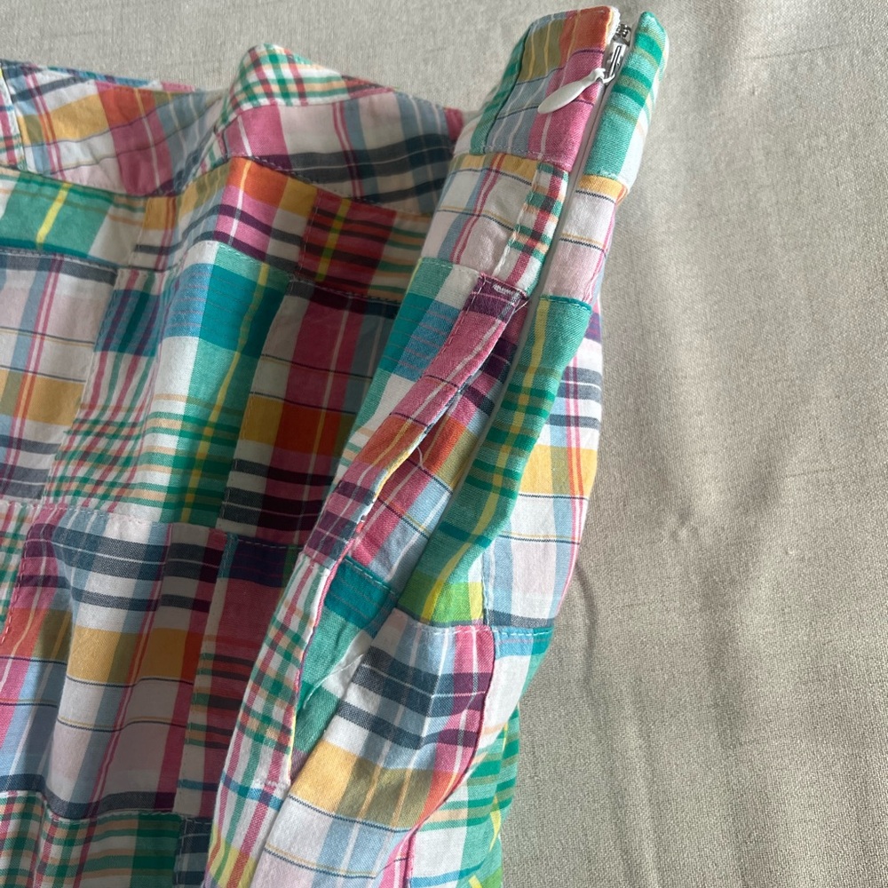 Talbots plaid patchwork Lace up skirt - Picture 9 of 9